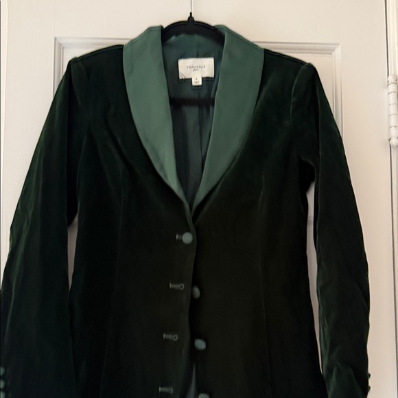 Worn Once! Pomander Place Size 4 Green Velvet Blazer Mini Dress - Picture 3 of 4